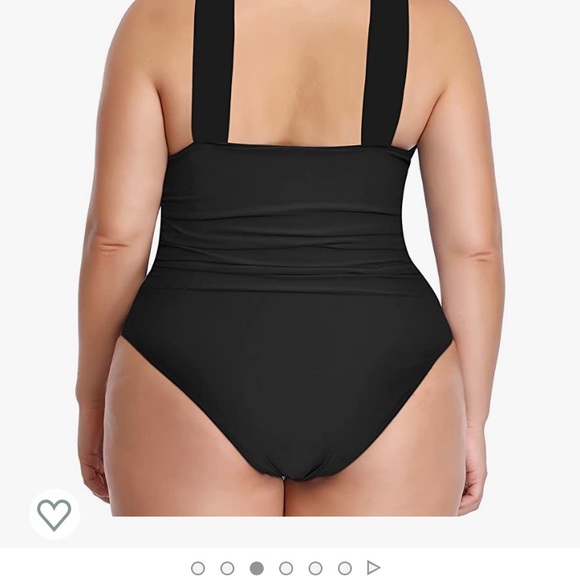 EUC Amazon Swim Suit XL Black with Straw Hat - Picture 3 of 6